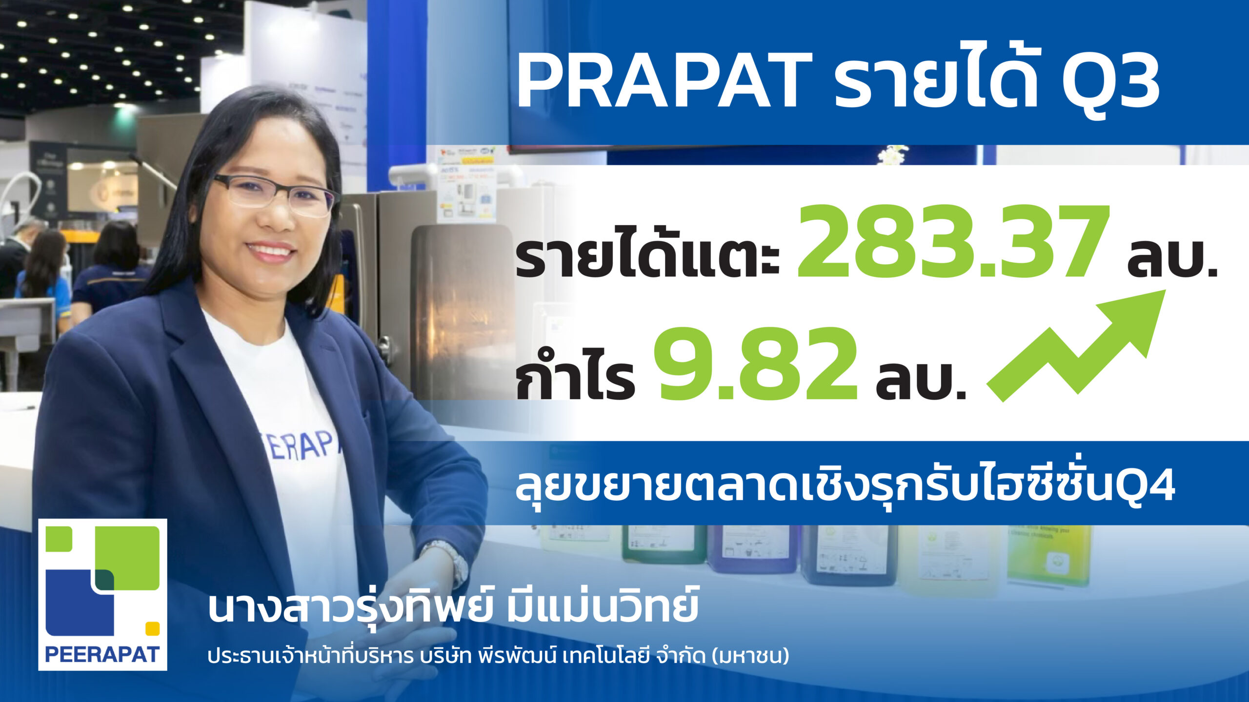 PRAPAT รายได้ Q3/68 แตะ 283.37 ล.